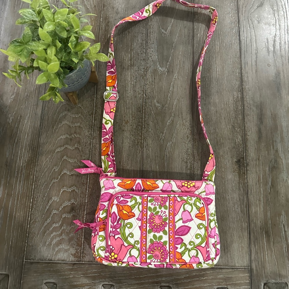 Vera Bradley Pink and Orange Floral Crossbody Bag